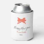 Terracotta bow happy new year name year boho retro dosenkühler (Kanne Vorderseite)