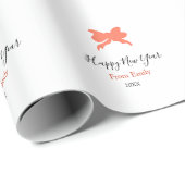 Terracotta bow happy new year name year boho retro geschenkpapier (Rolleneckpunkt)