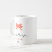 Terracotta bow happy new year name year boho retro kaffeetasse (Vorderseite Links)