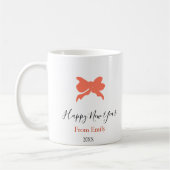 Terracotta bow happy new year name year boho retro kaffeetasse (Links)