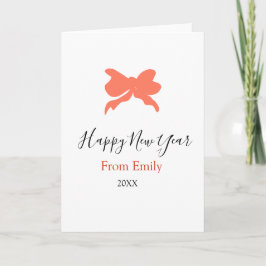 Terracotta bow happy new year name year boho retro karte