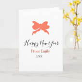 Terracotta bow happy new year name year boho retro karte (Gelbe Blume)