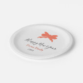 Terracotta bow happy new year name year boho retro pappteller (Schrägansicht)