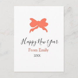 Terracotta bow happy new year name year boho retro postkarte