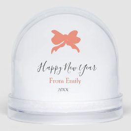 Terracotta bow happy new year name year boho retro schneekugeln