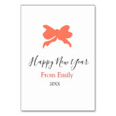 Terracotta bow happy new year name year boho retro tischnummer (Vorderseite)