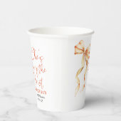 Terracotta Bow She's Tying the Knot Bridal Shower Pappbecher (Rechts)