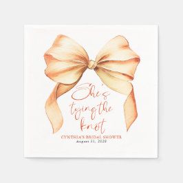 Terracotta Bow She's Tying the Knot Bridal Shower Serviette