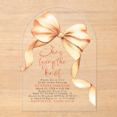 Terracotta Bow Sie bindet das Brautparty des Knote Acryleinladungen (Vorderseite)