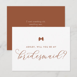 Terracotta Bow wird meine Bridesmaid Card sein Postkarte