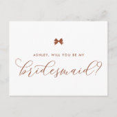 Terracotta Bow wird meine Bridesmaid Card sein Postkarte (Vorderseite)
