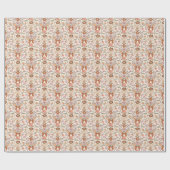 Terracotta Bows and Blossoms Muster Geschenkpapier (Flach)