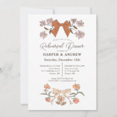 Terracotta Bows Blossom Hochzeit Probe Dinner Einladung (Vorderseite)