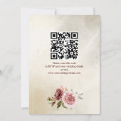 Terracotta, braun boho Blume Einladung zur Hochzei (Rückseite)