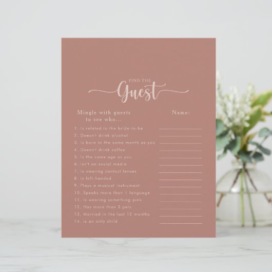 Terracotta Brautparty Finden Sie das Game (Stehend Vorderseite)