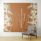 Terracotta Brautparty Foto Stand Hintergrund Wandteppich (Beispiel (Horizontal))