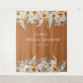 Terracotta Brautparty Foto Stand Hintergrund Wandteppich (Vorderseite)