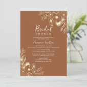 Terracotta Bridal Dusche Einladung (Stehend Vorderseite)