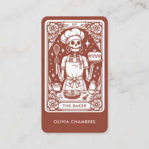 Terracotta Brown Baker Tarot Skelettfass Konditore Visitenkarte