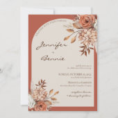 Terracotta Brown Bohemisch Botanischer Garten Einladung (Vorderseite)