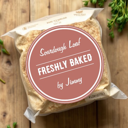 Terracotta Brown | Freshly Baklet by Runder Aufkleber