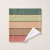 Terracotta Brown Green Black on Watercolor Paper Badhandtuch Set (Waschlappen)