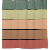 Terracotta Brown Green Black on Watercolor Paper Duschvorhang (Vorderseite)