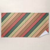 Terracotta Brown Green Black on Watercolor Paper Strandtuch (Vorderseite)