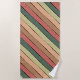 Terracotta Brown Green Black on Watercolor Paper Strandtuch