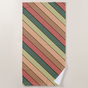 Terracotta Brown Green Black on Watercolor Paper Strandtuch