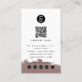 Terracotta Brown QR Code Social Media Visitenkarte (Rückseite)