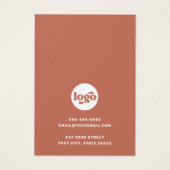 Terracotta brown retro font logo earring card (Rückseite)