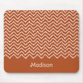 Terracotta Brown Squiggly Chevron Zigzag Pattern Mousepad (Vorne)