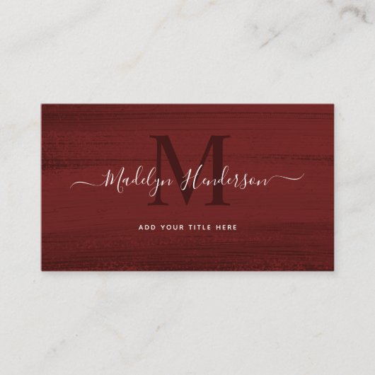 Terracotta Brush Strokes Moderner Brush QR Code Visitenkarte (Vorderseite)