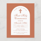 Terracotta Budget Boy Erste Kommune Einladung (Vorderseite)