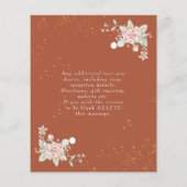 Terracotta Budget Hochzeit Einladung Pink Peony Flyer (Hinten)