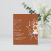 Terracotta Budget Moderne Herbstblumenhochzeit (Stehend Vorderseite)