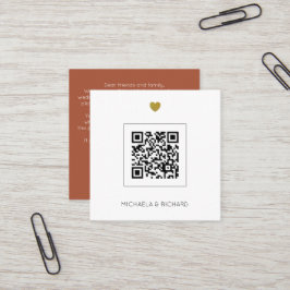 Terracotta Budget QR Code Hochzeitseinladung Quadratische Visitenkarte
