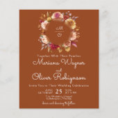 Terracotta Budget Romantic Fall Floral Wedge (Vorderseite)