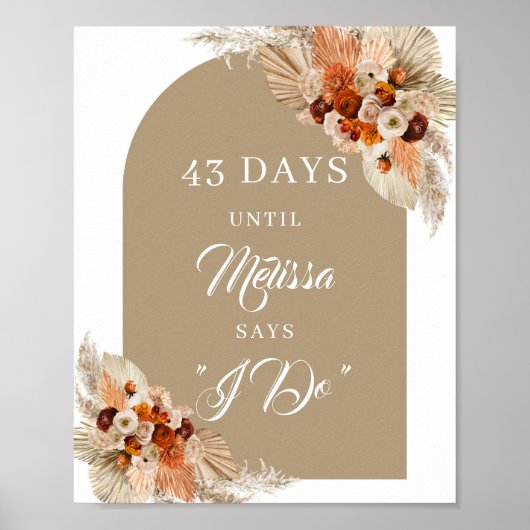 Terracotta-Burgborange-Pampas-Countdown Poster (Vorne)