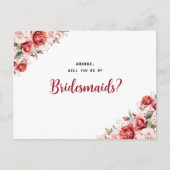 Terracotta Burgundy Blush Floral Bridesmaid Postkarte (Vorderseite)