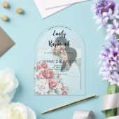 Terracotta Burgundy Blush Floral Wedding Arch Acryleinladungen (Insitu (Hochzeit))