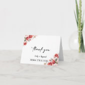 Terracotta Burgundy Blush Floral Wedding Dankeskarte (Vorderseite)