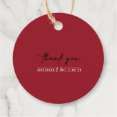 Terracotta Burgundy Blush Floral Wedding Geschenkanhänger (Rückseite)