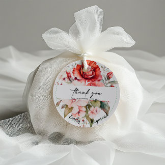 Terracotta Burgundy Blush Floral Wedding  Geschenkanhänger