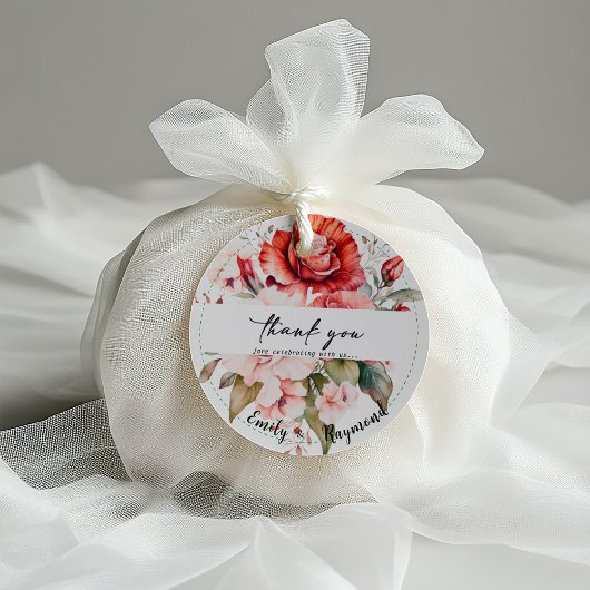 Terracotta Burgundy Blush Floral Wedding  Geschenkanhänger