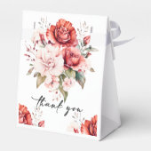 Terracotta Burgundy Blush Floral Wedding  Geschenkschachtel (Rückseite)