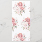 Terracotta Burgundy Blush Floral Wedding Menükarte (Rückseite)