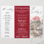 Terracotta Burgundy Blush Floral Wedding  Program (Vorderseite)