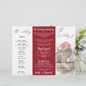 Terracotta Burgundy Blush Floral Wedding  Program (Stehend Vorderseite)